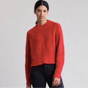 Elizabeth and James Red Gold Knit Long Sleeve Pullover Oversized Sweater size L